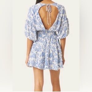 Misa Los Angeles EIGHT DRESS IN BLUE CRUSH TOILE size L